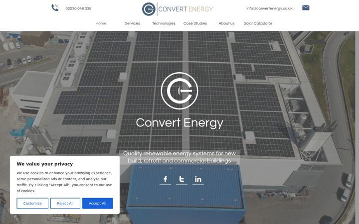 Screenshot van convertenergy.co.uk