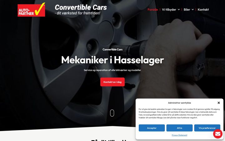 Screenshot of convertiblecars.dk
