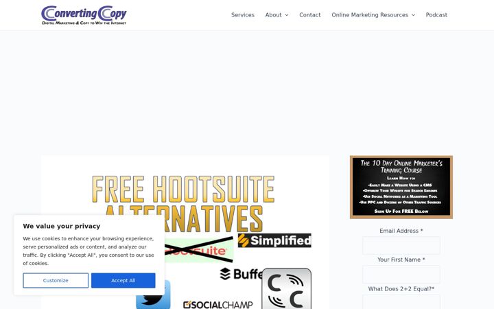 Screenshot of convertingcopy.com