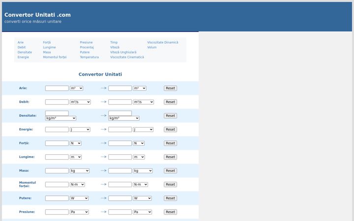 Screenshot of convertorunitati.com