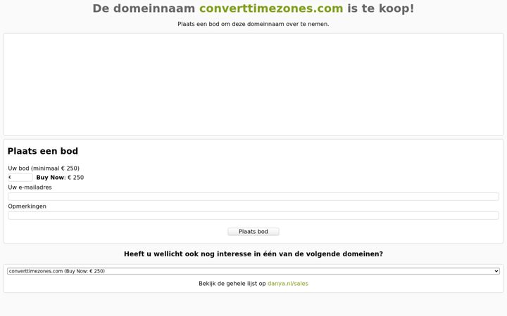 Screenshot of converttimezones.com