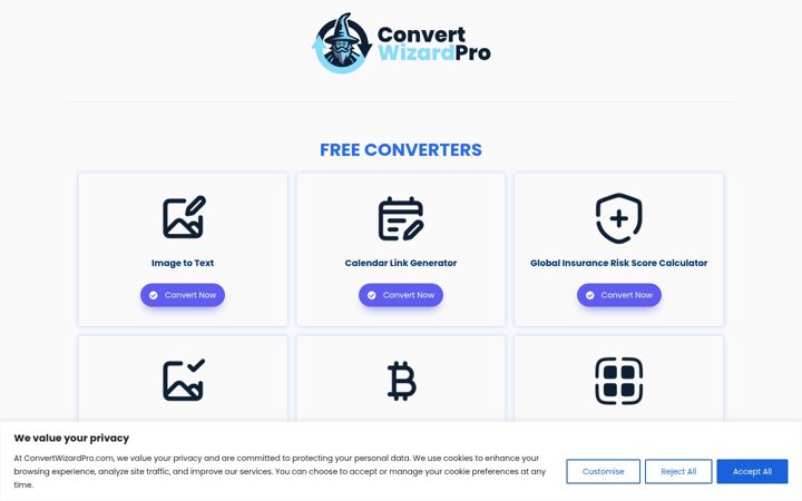 Screenshot of convertwizardpro.com