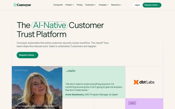 Screenshot of conveyor.com