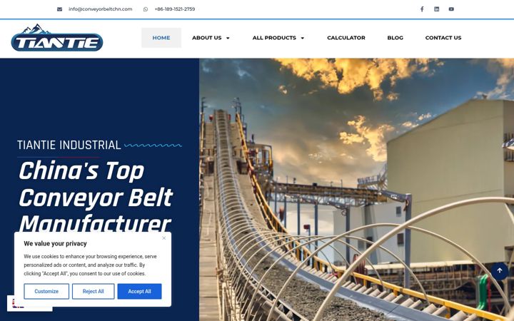 Screenshot of conveyorbeltchn.com