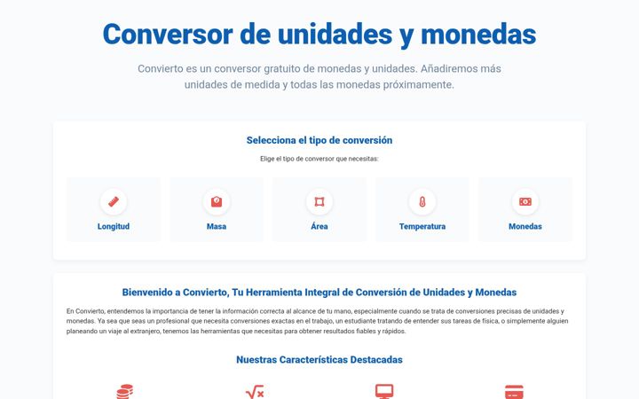 Screenshot of convierto.com