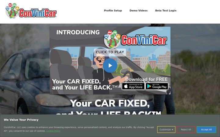 Screenshot of convinicar.com