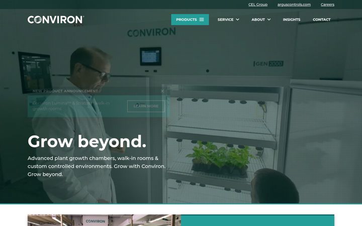 Screenshot of conviron.com
