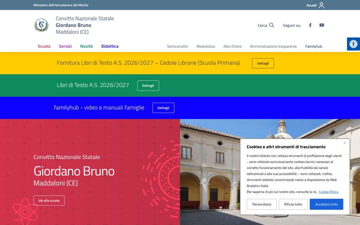 Screenshot of convittogiordanobruno.edu.it