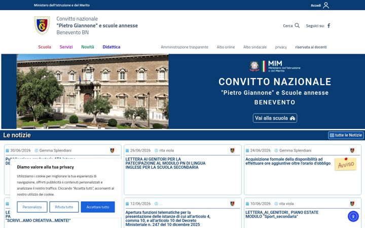 Screenshot of convittonazionalebenevento.edu.it