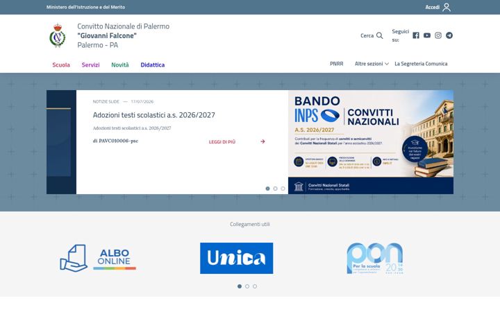 Screenshot of convittonazionalepalermo.edu.it