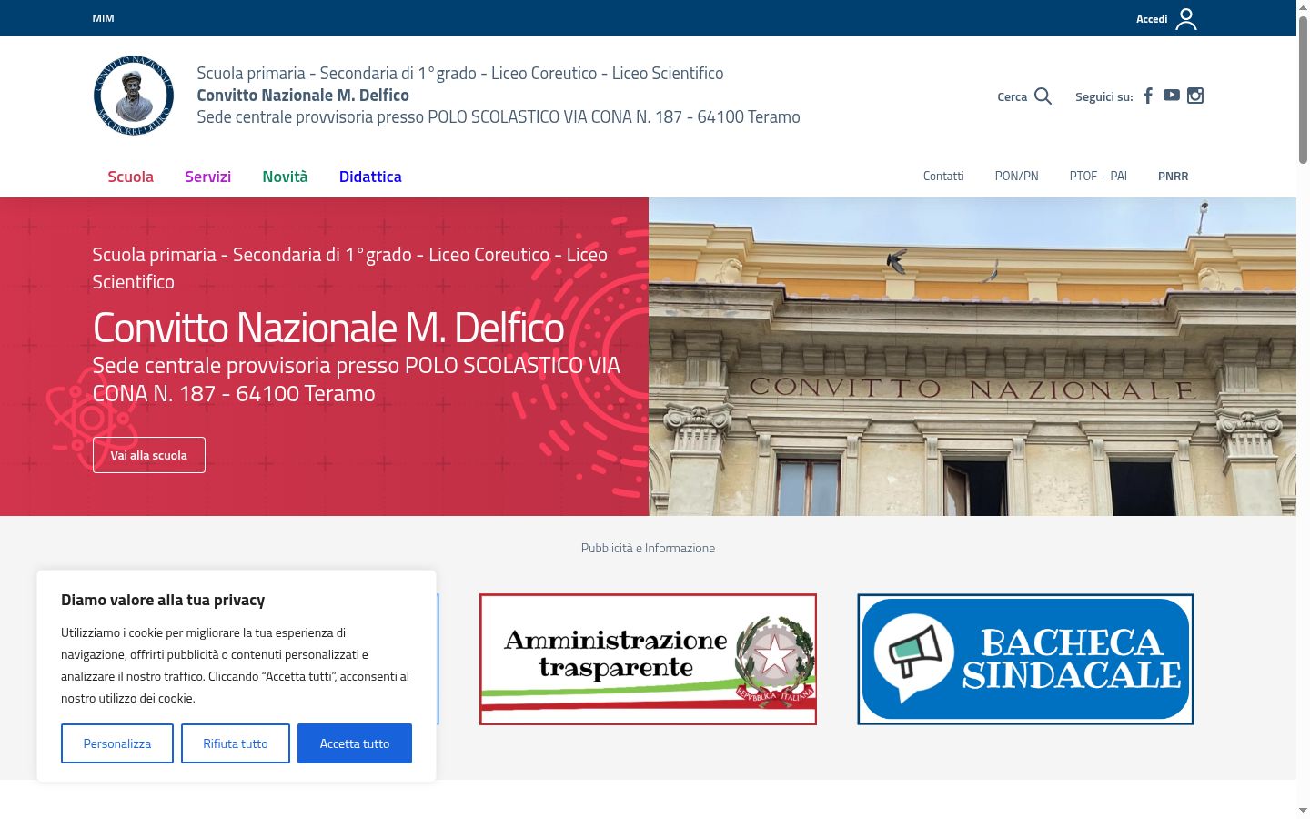Captura de ecrã do banner de consentimento apresentado antes de qualquer interação