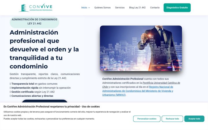 Screenshot of conviveadminpro.cl