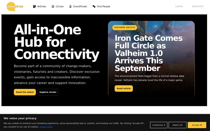 Screenshot of convocircle.com