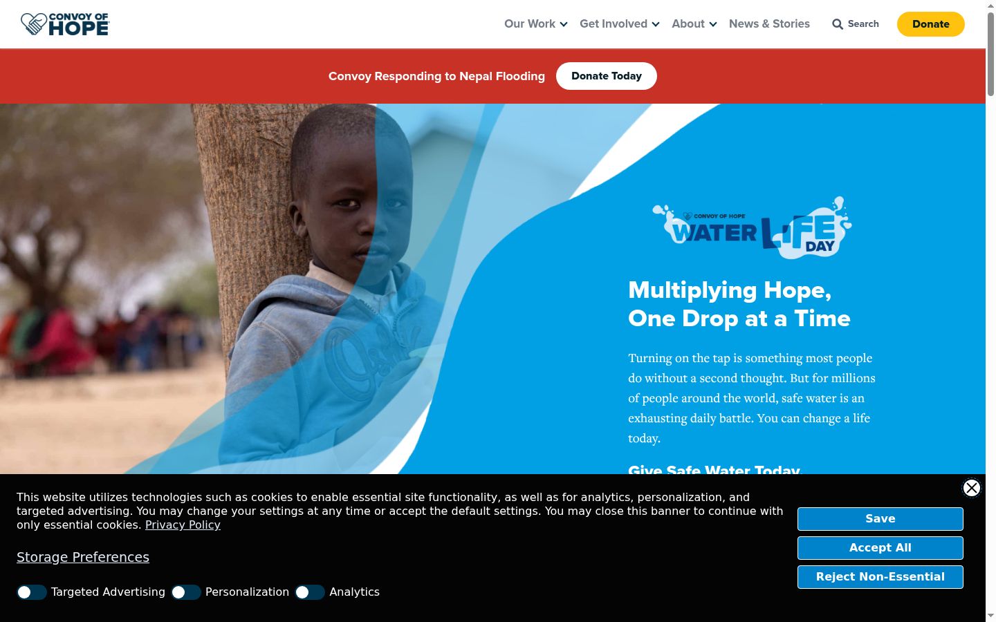 Screenshot of the consent banner shown before any interaction