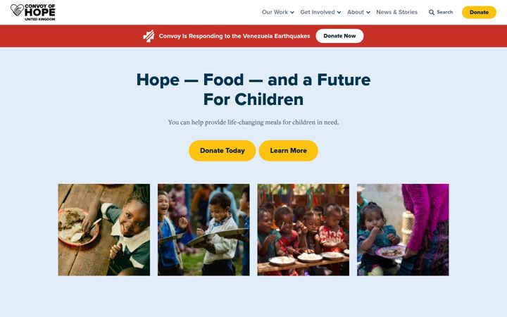 Screenshot di convoyofhope.org.uk