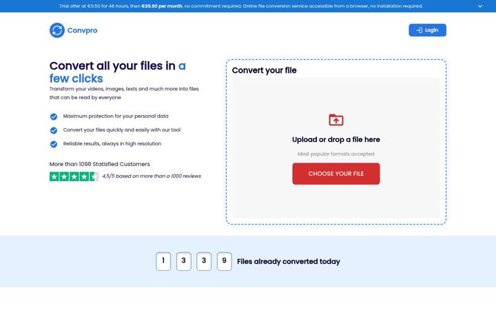Screenshot of convpro.net