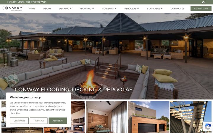 Snímek obrazovky conwayflooring.co.za