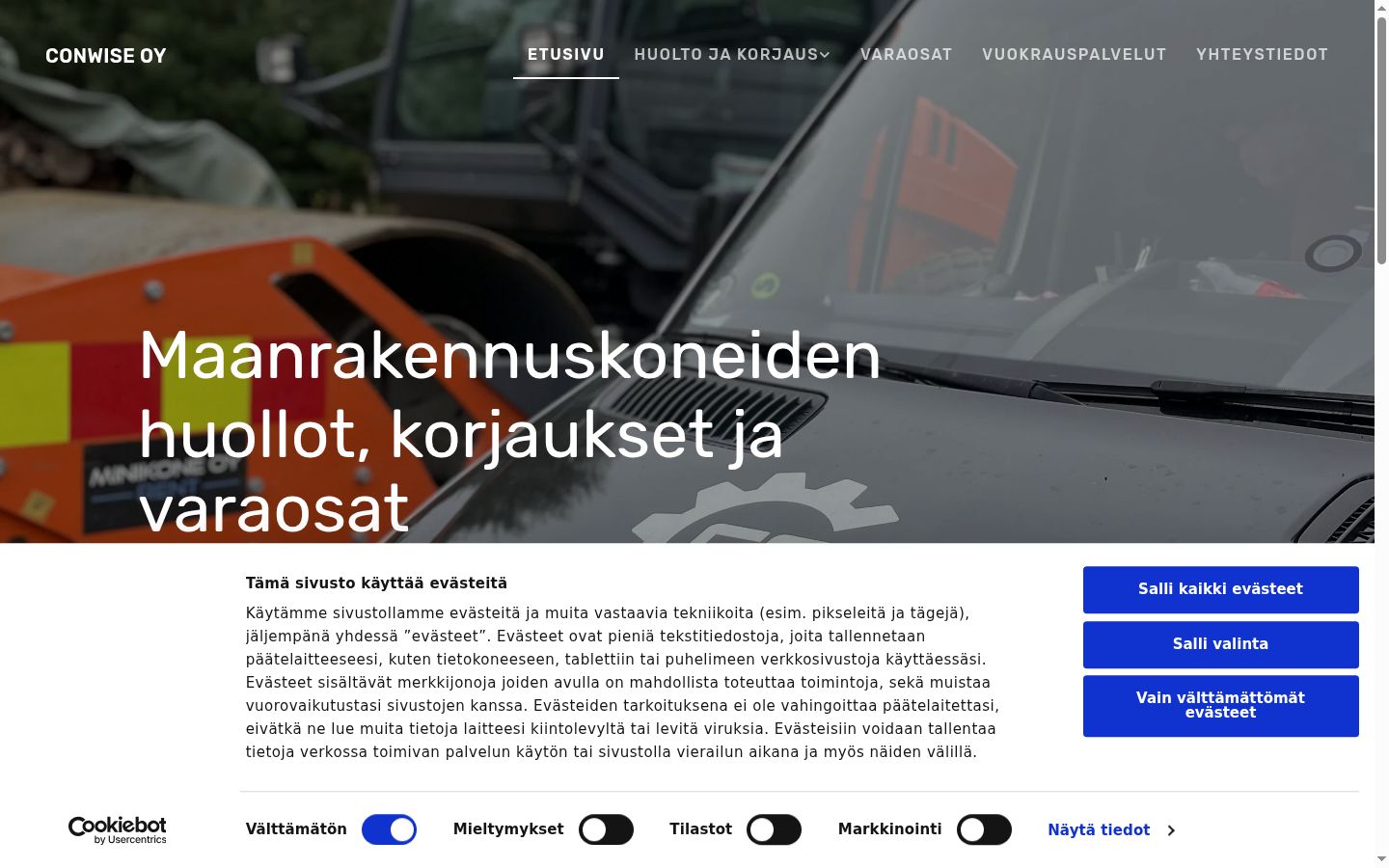 Screenshot del banner di consenso mostrato prima di qualsiasi interazione