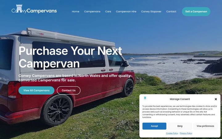 Screenshot di conwycampervans.co.uk