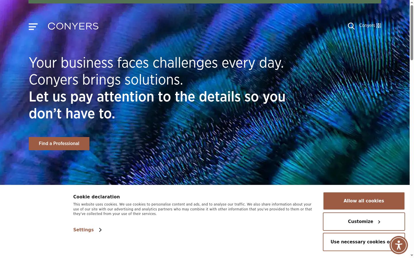 Screenshot of the consent banner shown before any interaction