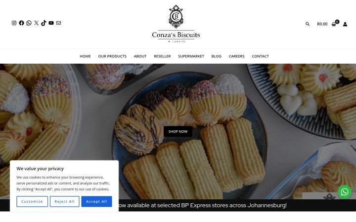 Snímek obrazovky conzasbiscuits.co.za