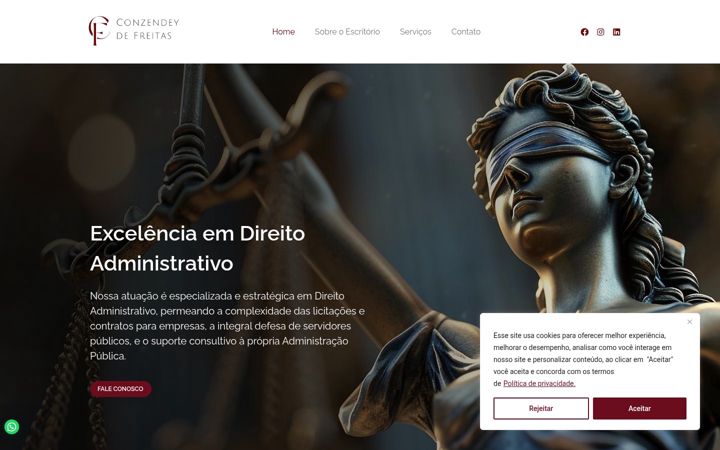 Screenshot of conzendeydefreitasadv.com.br