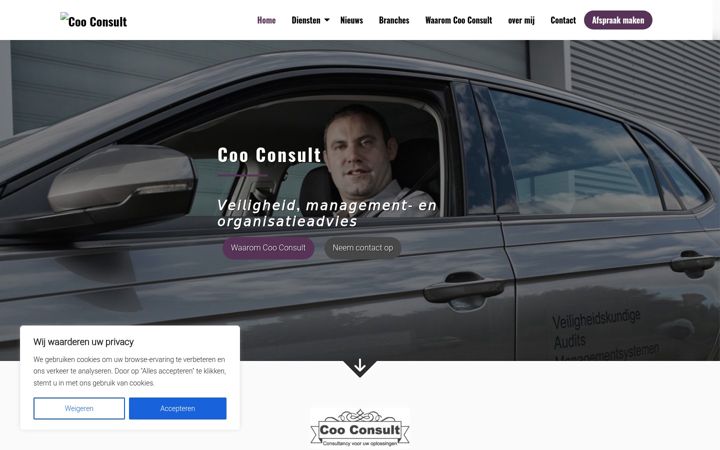Kuvakaappaus sivustosta coo-consult.nl