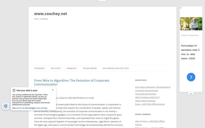 Screenshot of coochey.net
