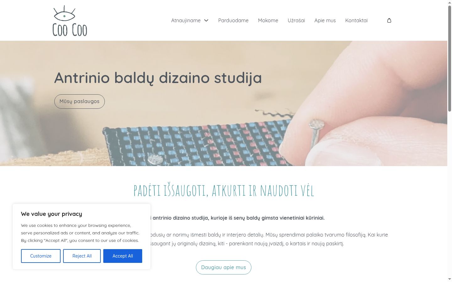 Screenshot del banner di consenso mostrato prima di qualsiasi interazione