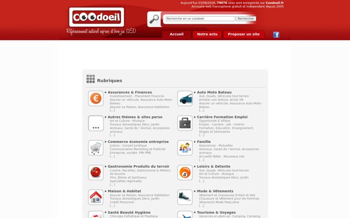 Snimka zaslona za coodoeil.fr