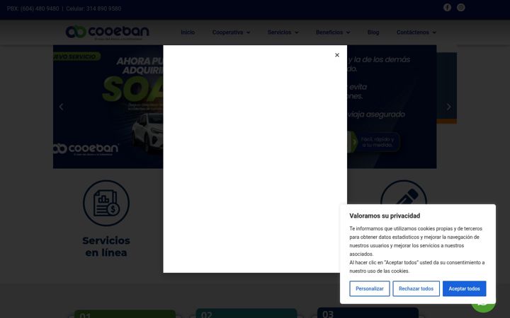 Snímek obrazovky cooeban.com.co