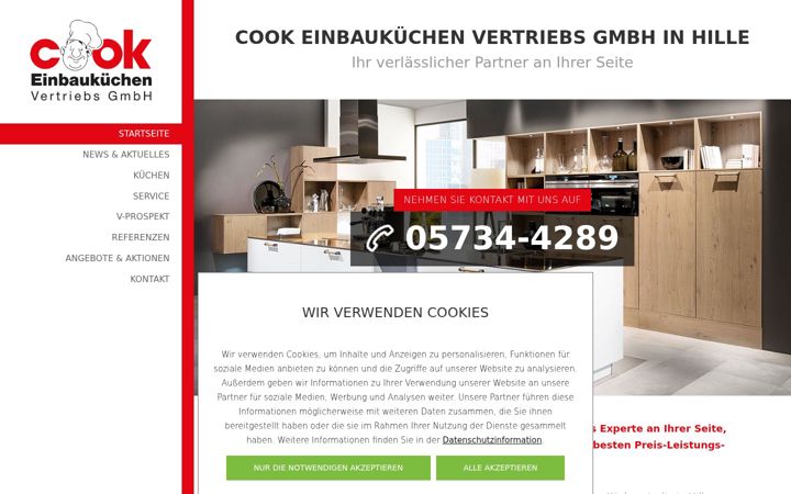 Posnetek zaslona cook-einbaukuechen.de