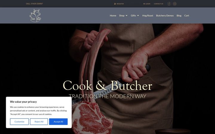Ekrānuzņēmums no cookandbutcher.co.uk
