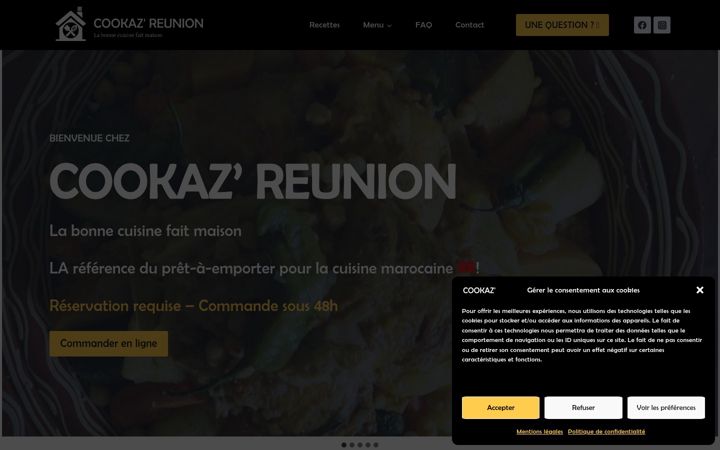 Snimka zaslona za cookaz-reunion.fr