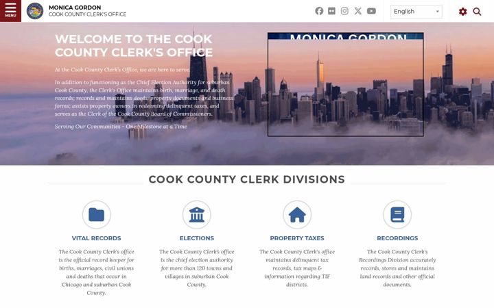 Screenshot of cookcountyclerkil.gov