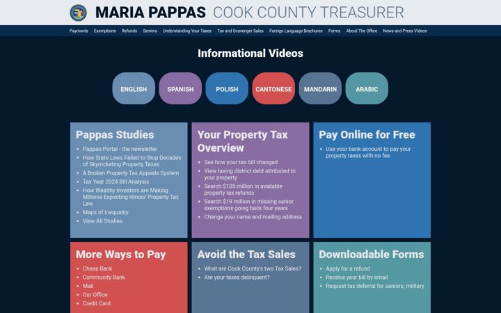 Screenshot of cookcountytreasurer.com