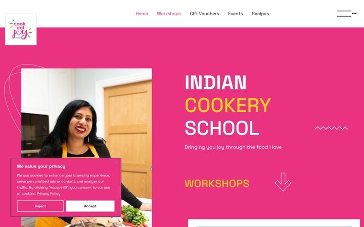 Ekrānuzņēmums no cookeatjoy.co.uk
