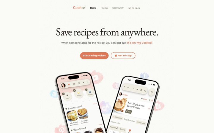 Screenshot of cooked.wiki