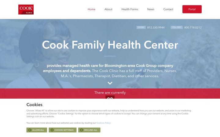 Screenshot of cookfamilyhealthcenter.com