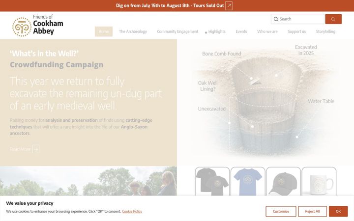 Screenshot of cookhamabbey.org.uk