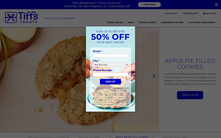 Screenshot of cookiedelivery.com