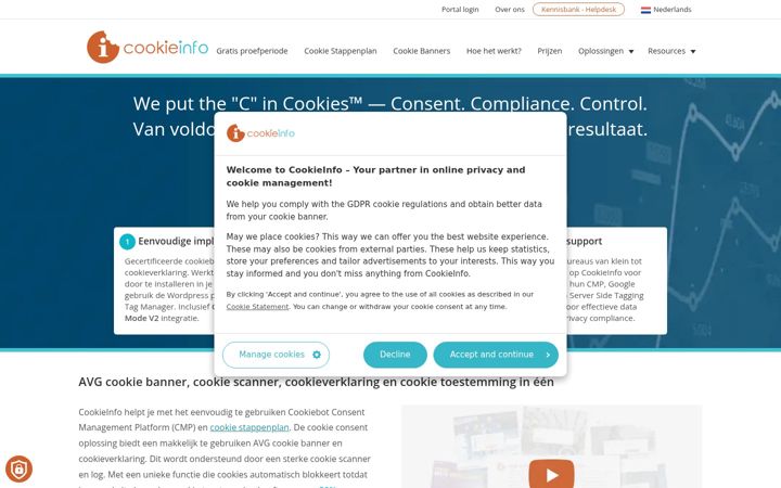 Screenshot of cookieinfo.net