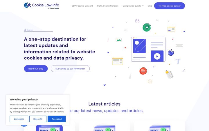 Screenshot of cookielawinfo.com