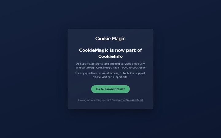 Screenshot of cookiemagic.eu