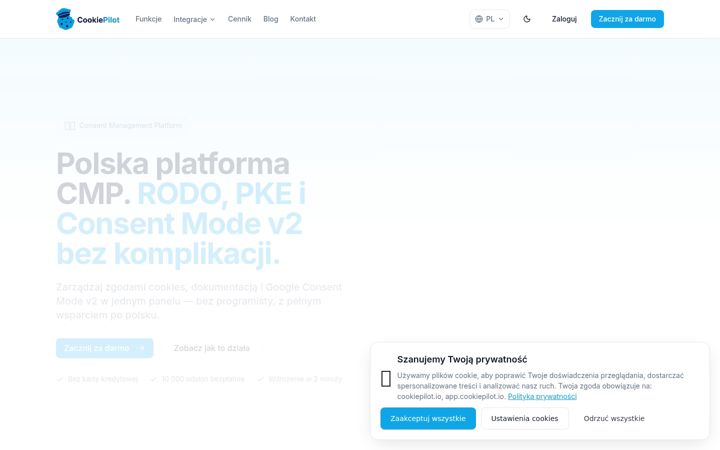 Captura de ecrã de cookiepilot.io