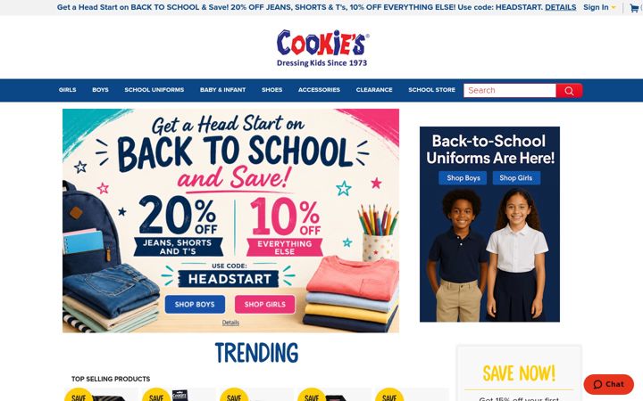 Skjermbilde av cookieskids.com