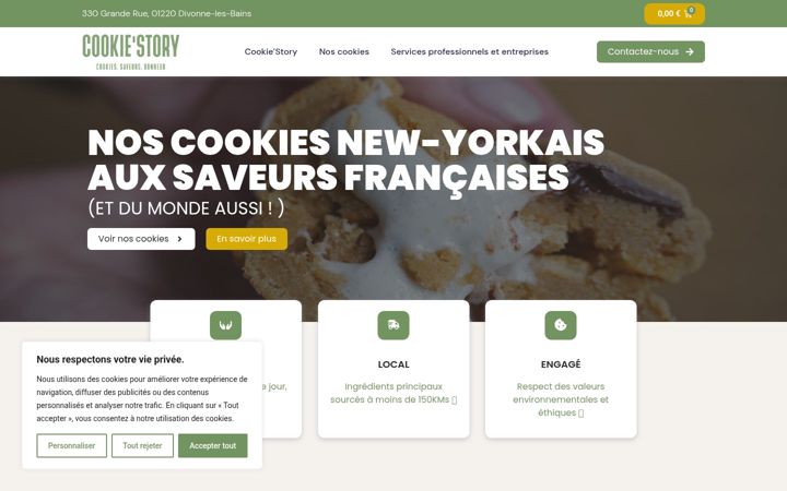 Snimka zaslona za cookiestory.fr