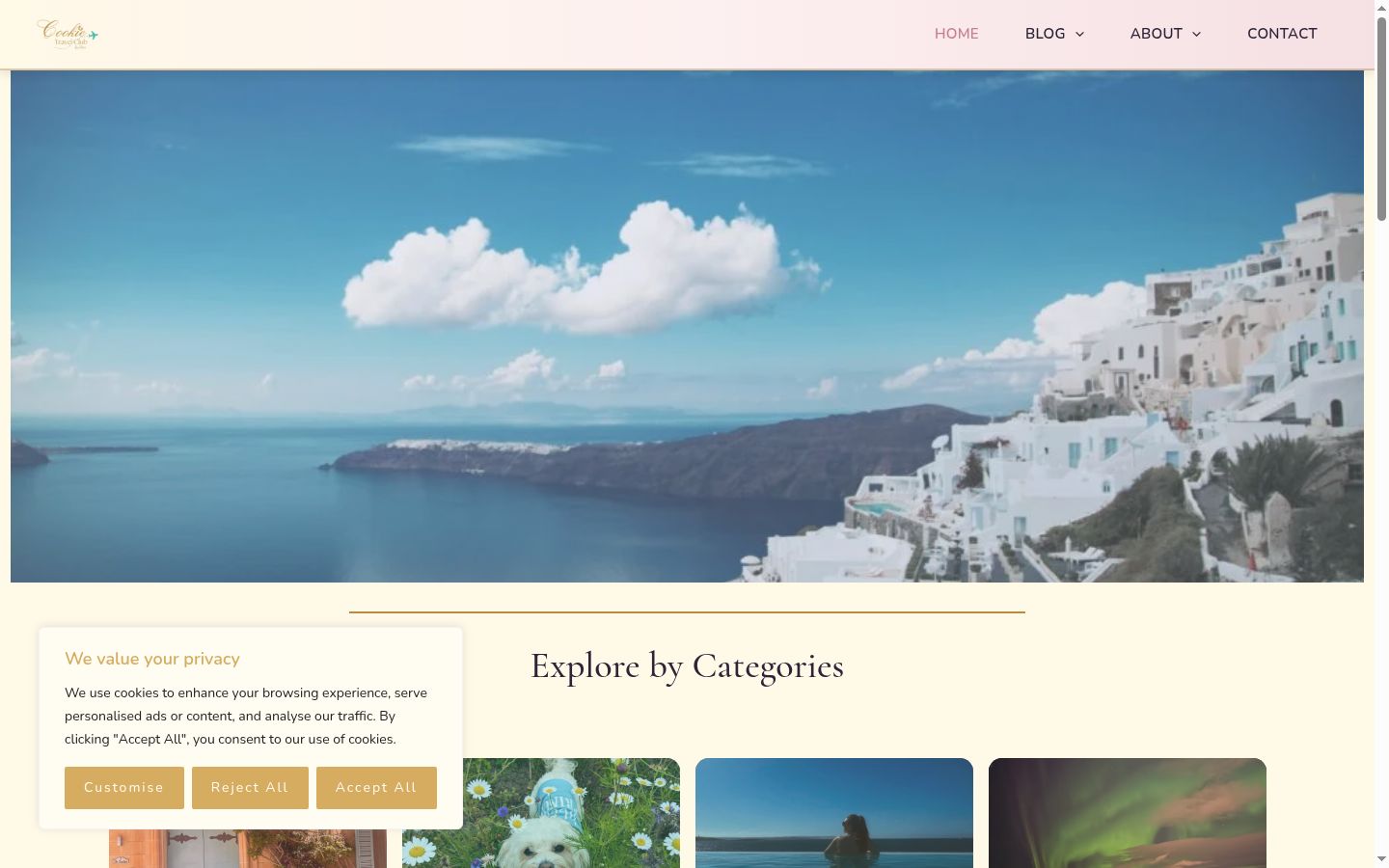 Screenshot of the consent banner shown before any interaction