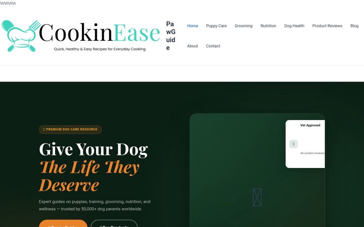 Screenshot of cookinease.com