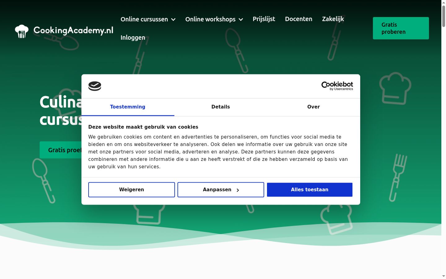 Zrzut ekranu banera zgody wyświetlanego przed jakąkolwiek interakcją
